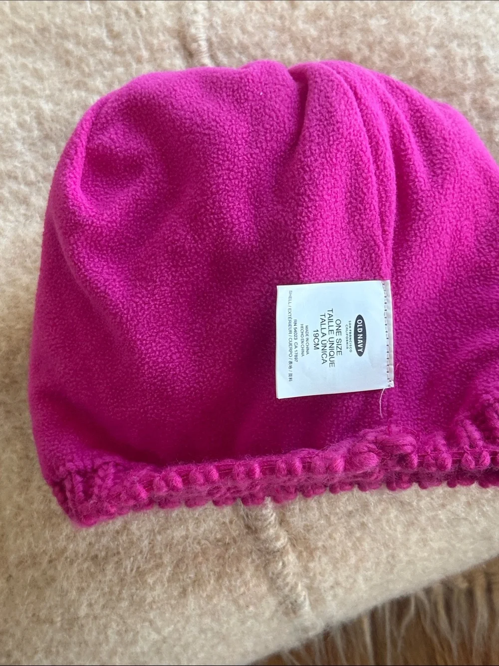 Old Navy Hot Pink Pom-Pom Knit Beanie
